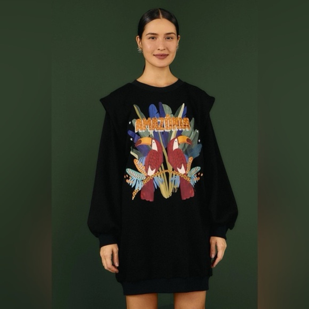 FARM Rio Amazonia SweaterDress Black